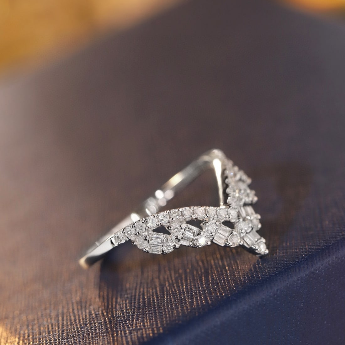 14k Gold 0.40 Ct Natural H Diamond Ring - 5