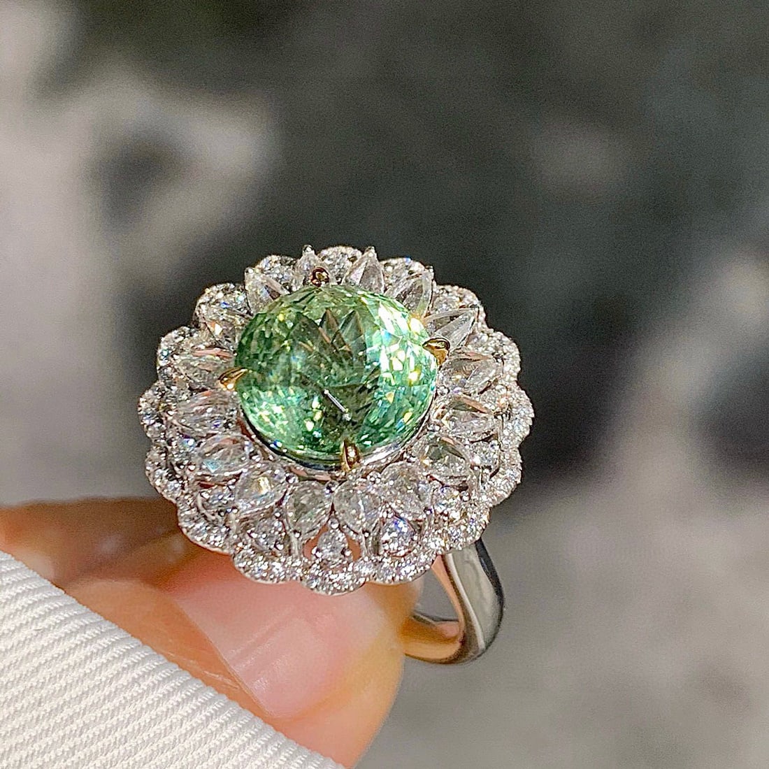 14k Gold 5.94 Ctw Natural Tourmaline & Diamond Ring/pendant( Without Chain ) - 2