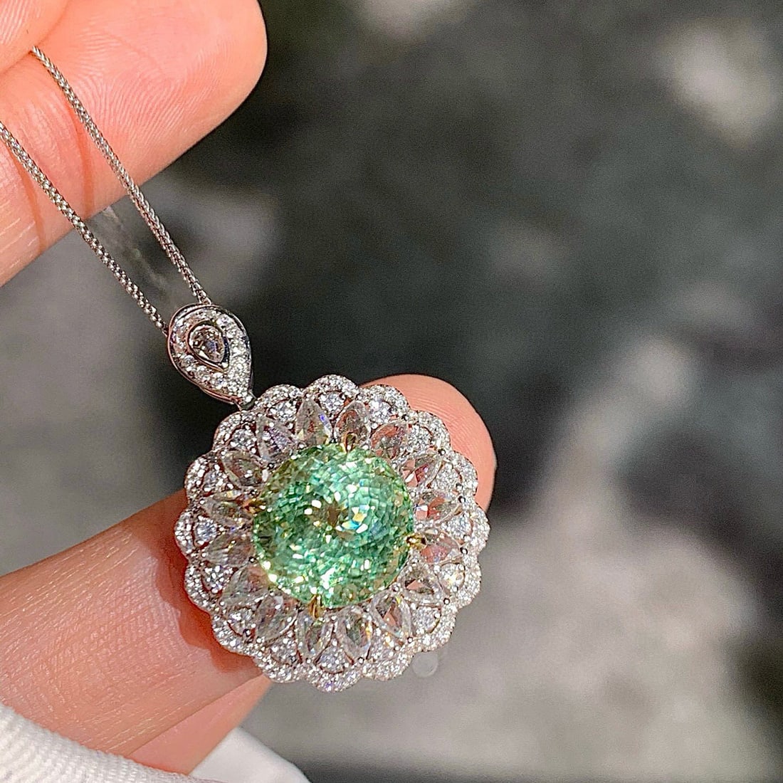 14k Gold 5.94 Ctw Natural Tourmaline & Diamond Ring/pendant( Without Chain ) - 3