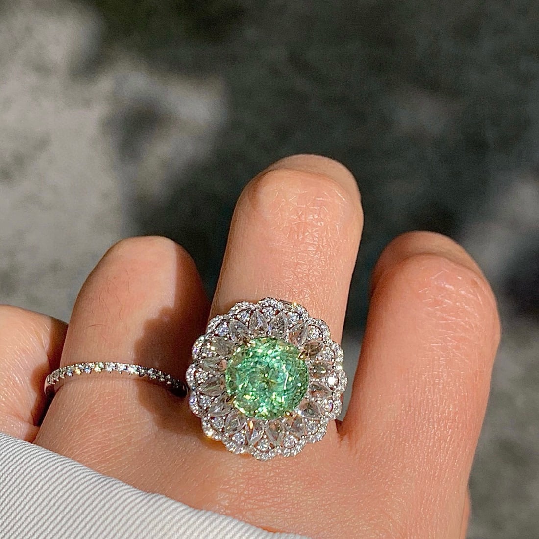 14k Gold 5.94 Ctw Natural Tourmaline & Diamond Ring/pendant( Without Chain ) - 4