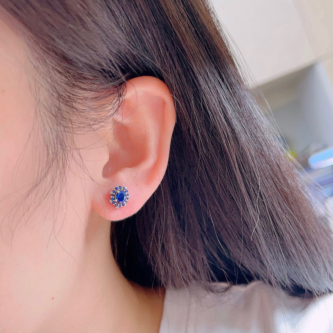 14k Gold 1.43 Ctw Natural Sapphire & Sapphire Earrings - 5