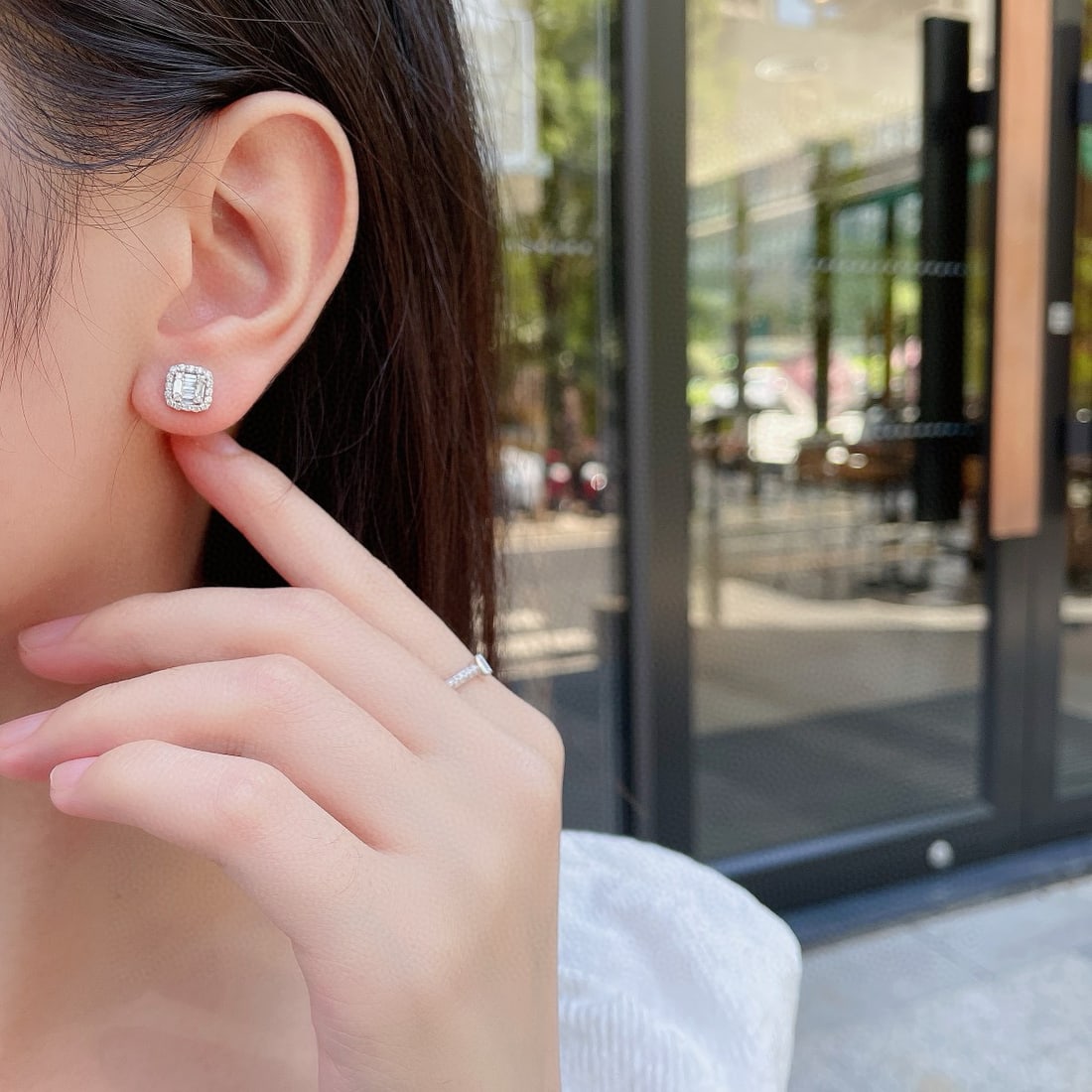 14k Gold 0.54 Ctw Natural H Diamond Earrings - 2