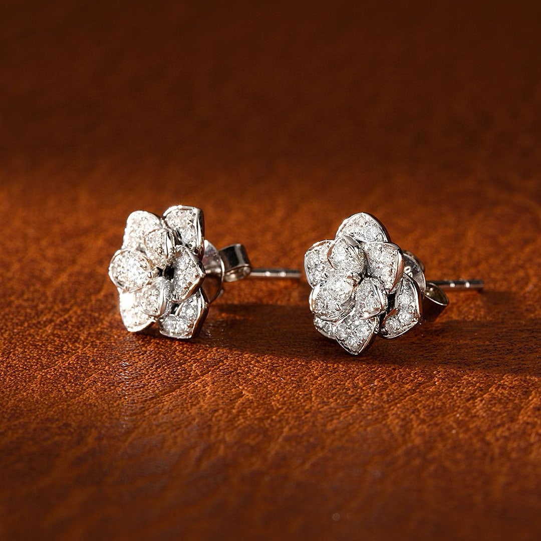 14k Gold 0.35 Ctw Natural H Diamond Earrings - 4