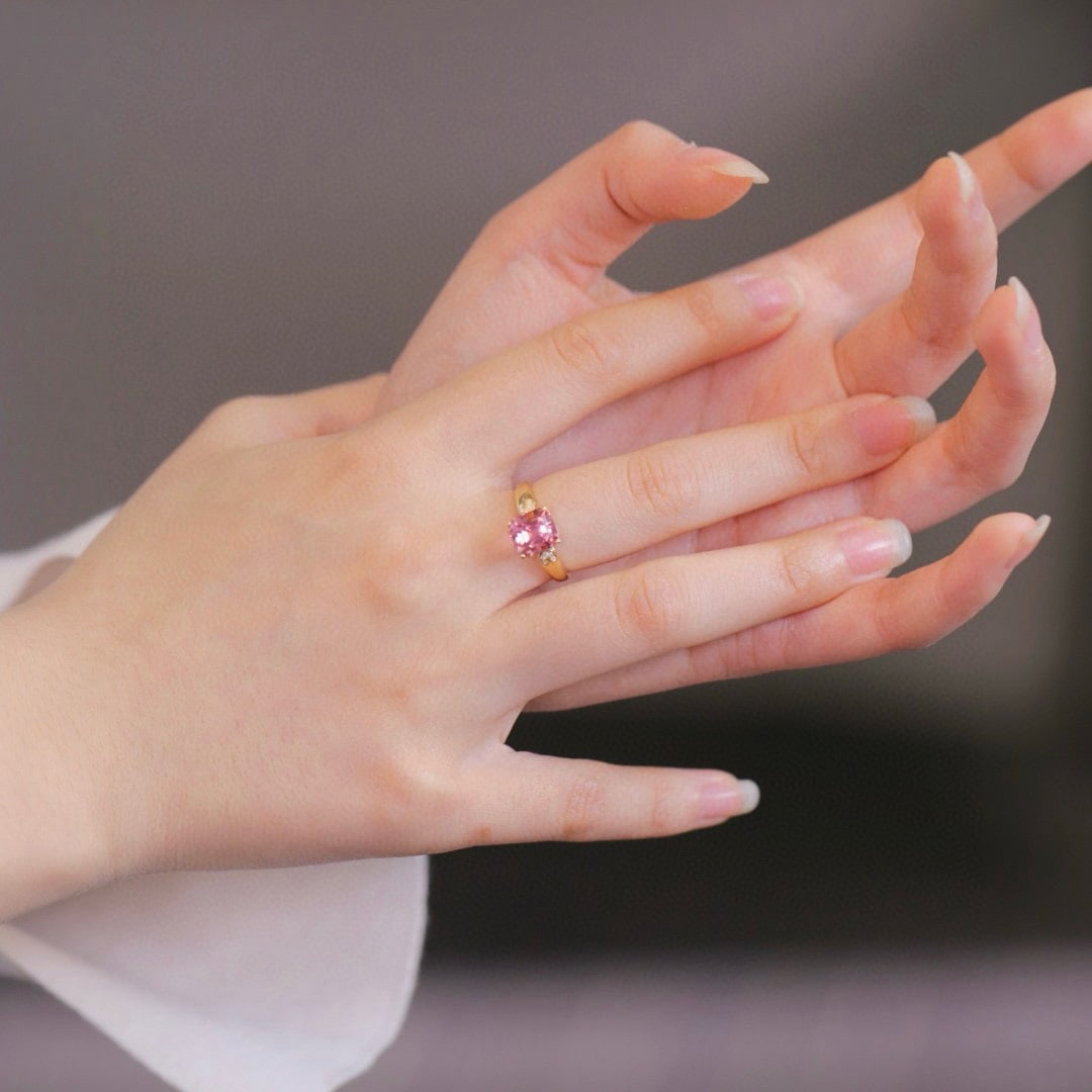 14k Gold 2.85 Ctw Natural Tourmaline & Diamond Ring - 2