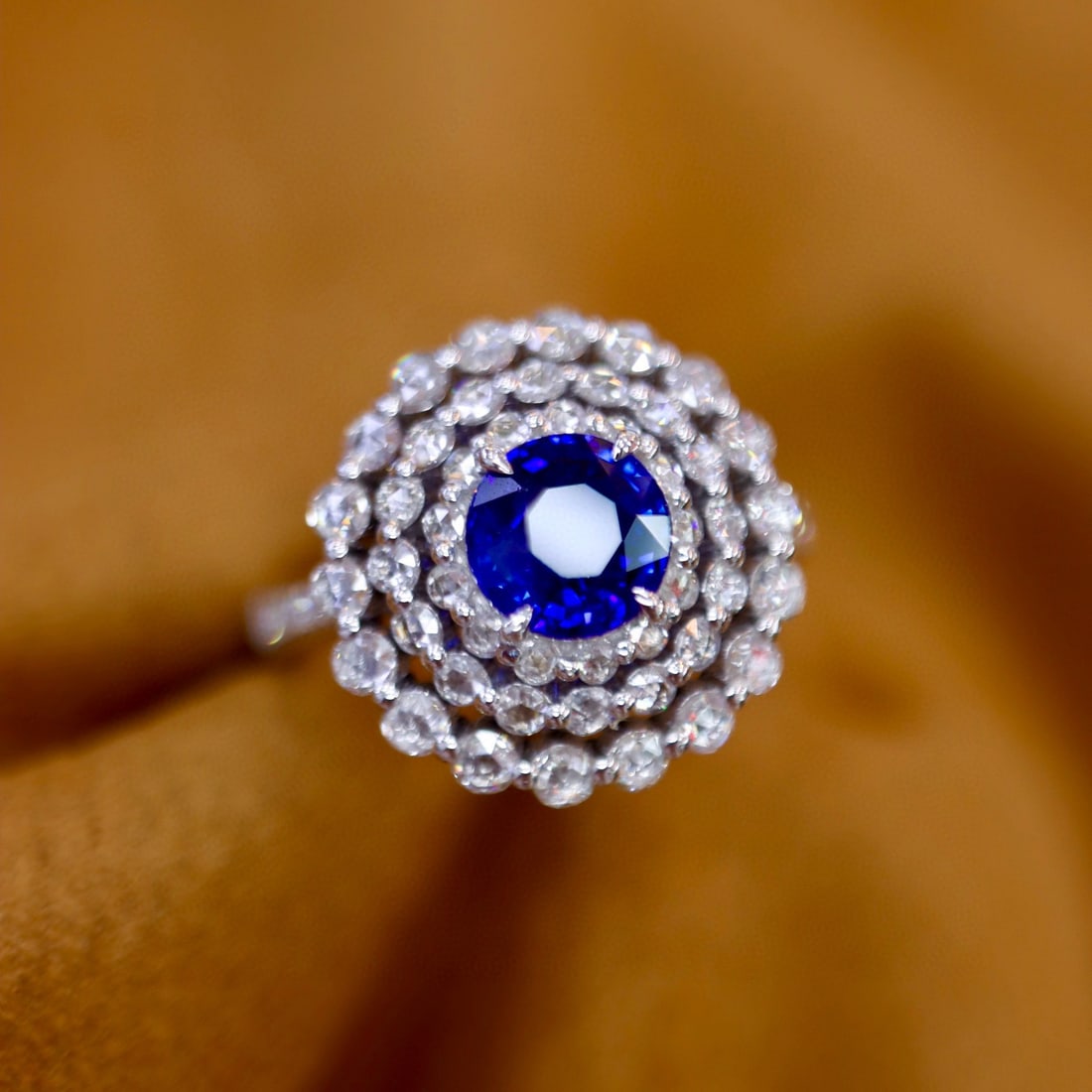 14k Gold 2.22 Ctw Natural Sapphire & Diamond Ring - 2