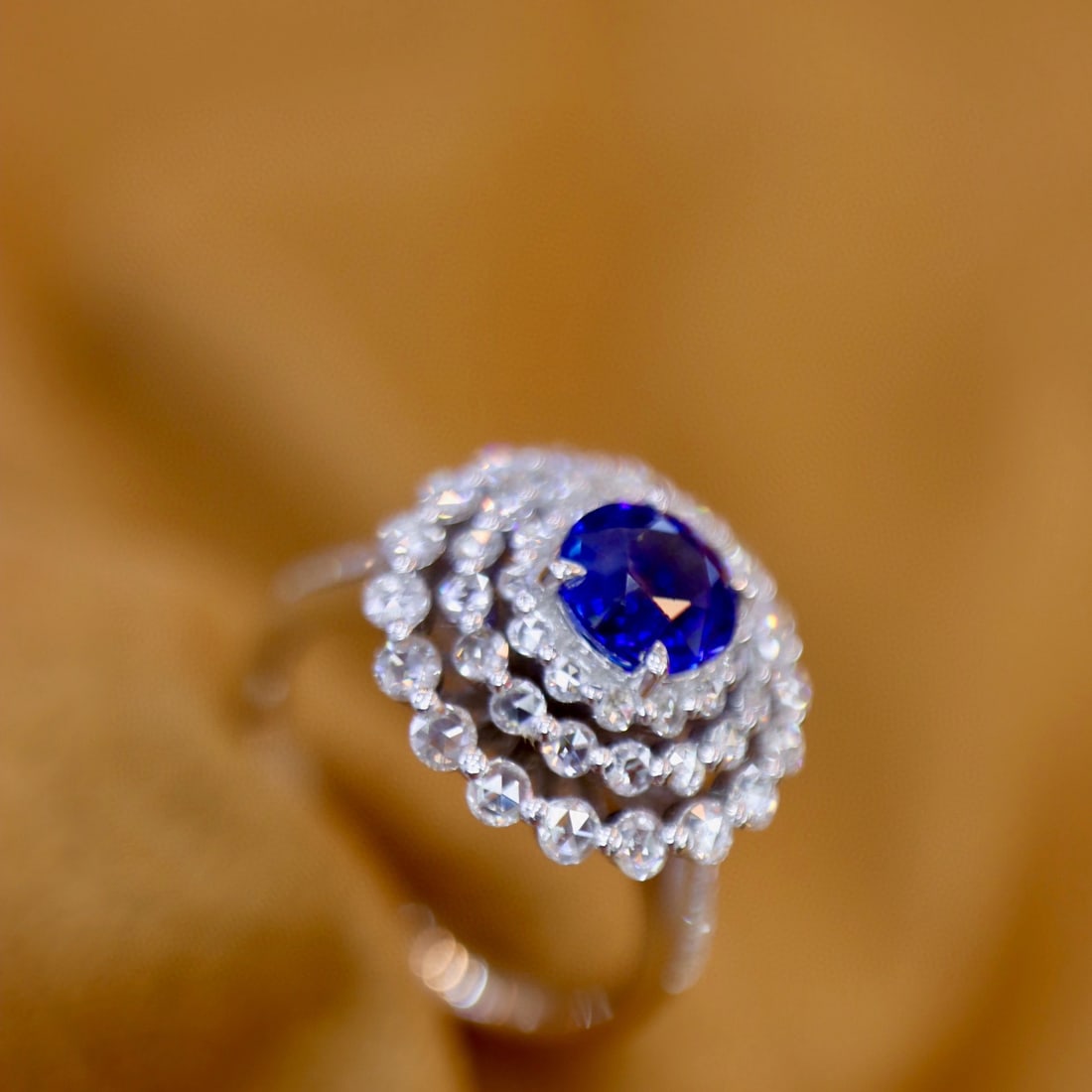 14k Gold 2.22 Ctw Natural Sapphire & Diamond Ring - 5