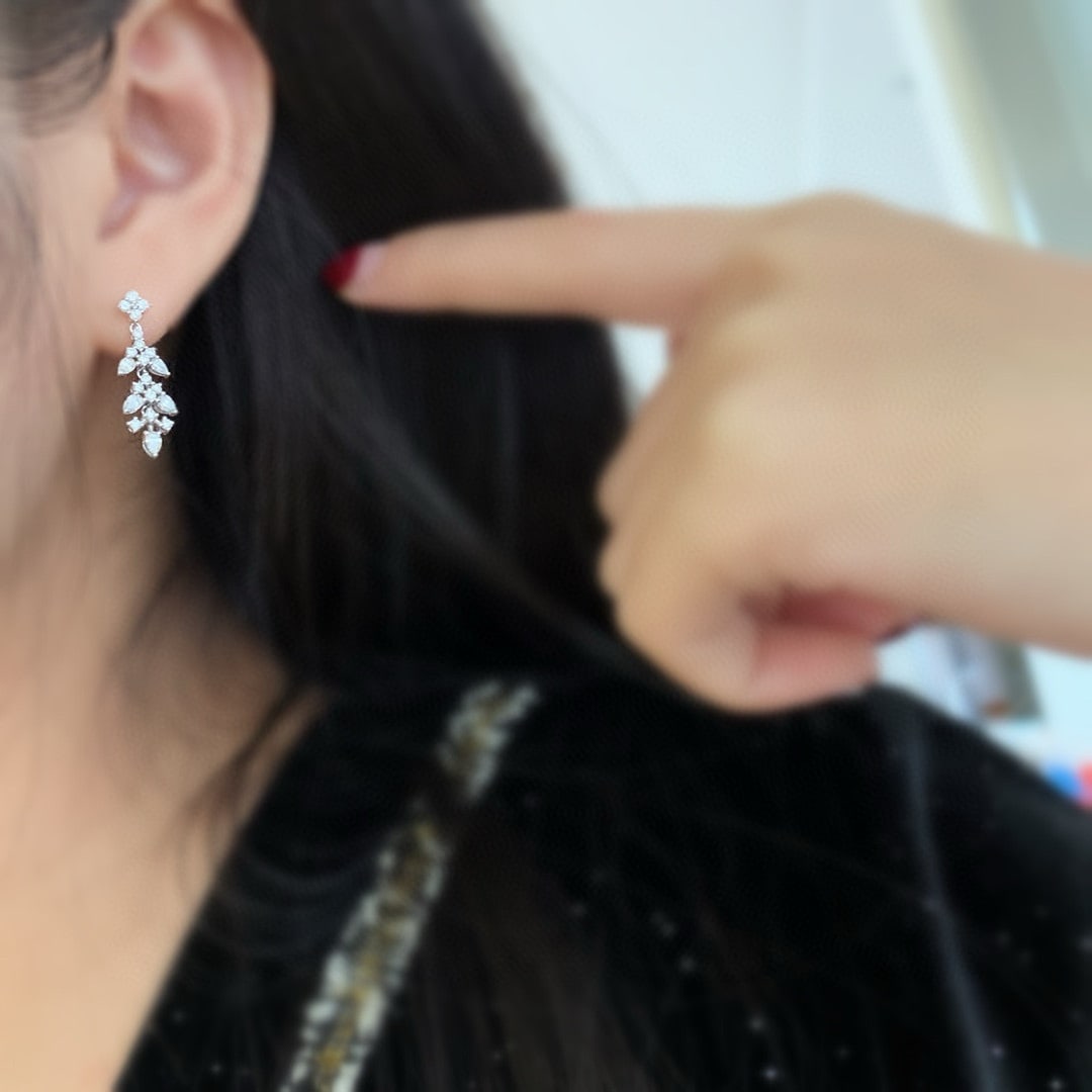 14k Gold 1.3 Ct Natural H Diamond Earrings - 5