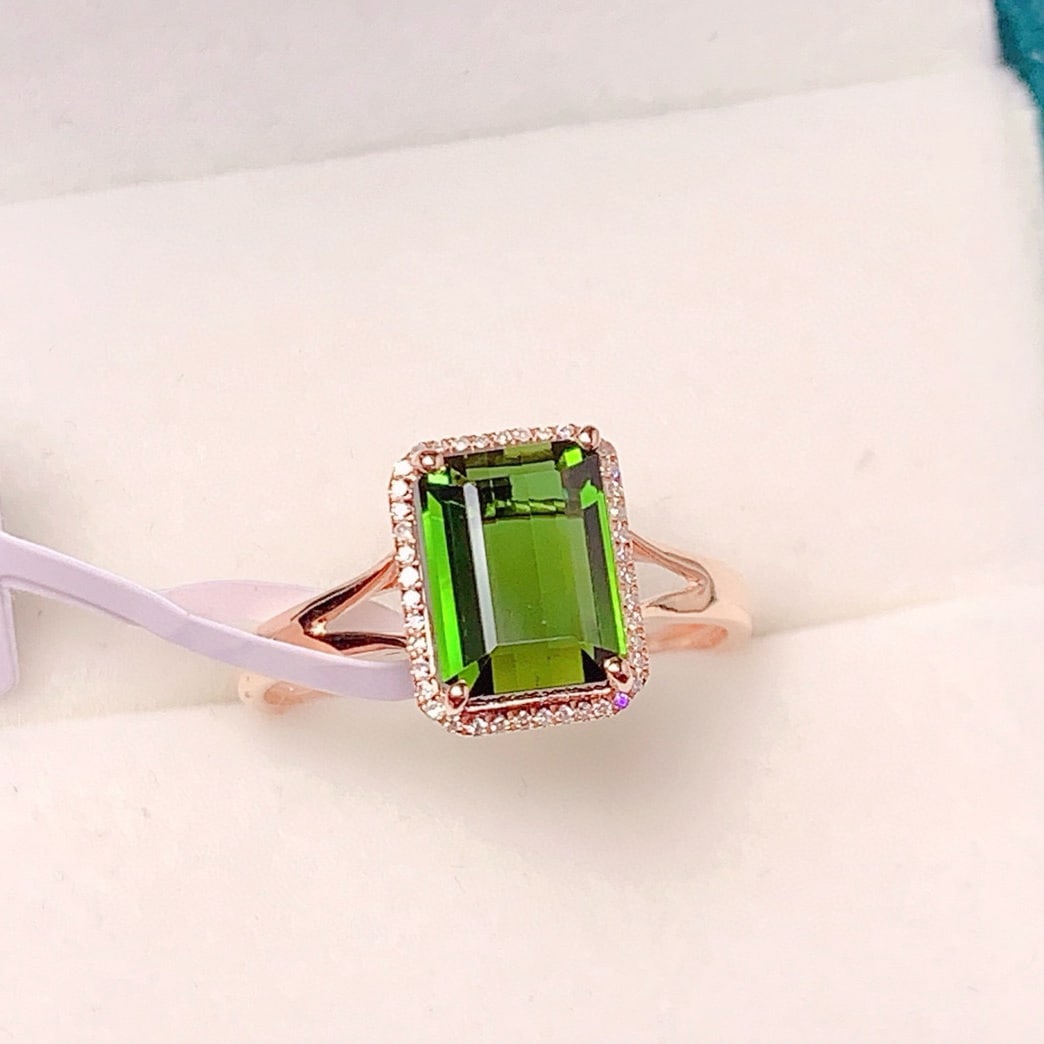 14k Gold 2.88 Ct Natural Tourmaline & Diamond Ring - 3