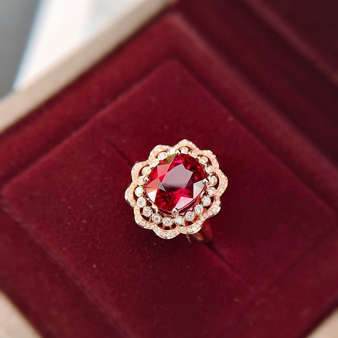 14k Gold 4.55 Ctw Natural Tourmaline & Diamond Ring - 2