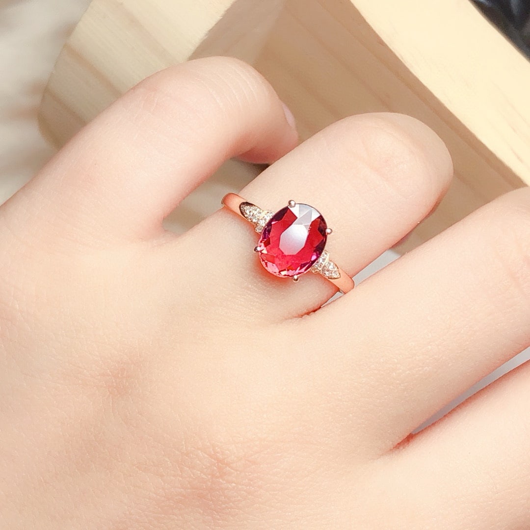 14k Gold 2.3 Ct Natural Tourmaline & Diamond Ring - 5