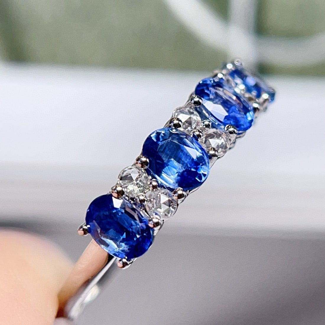 14k Gold 1.52 Ct Natural Sapphire & Sapphire Ring - 2