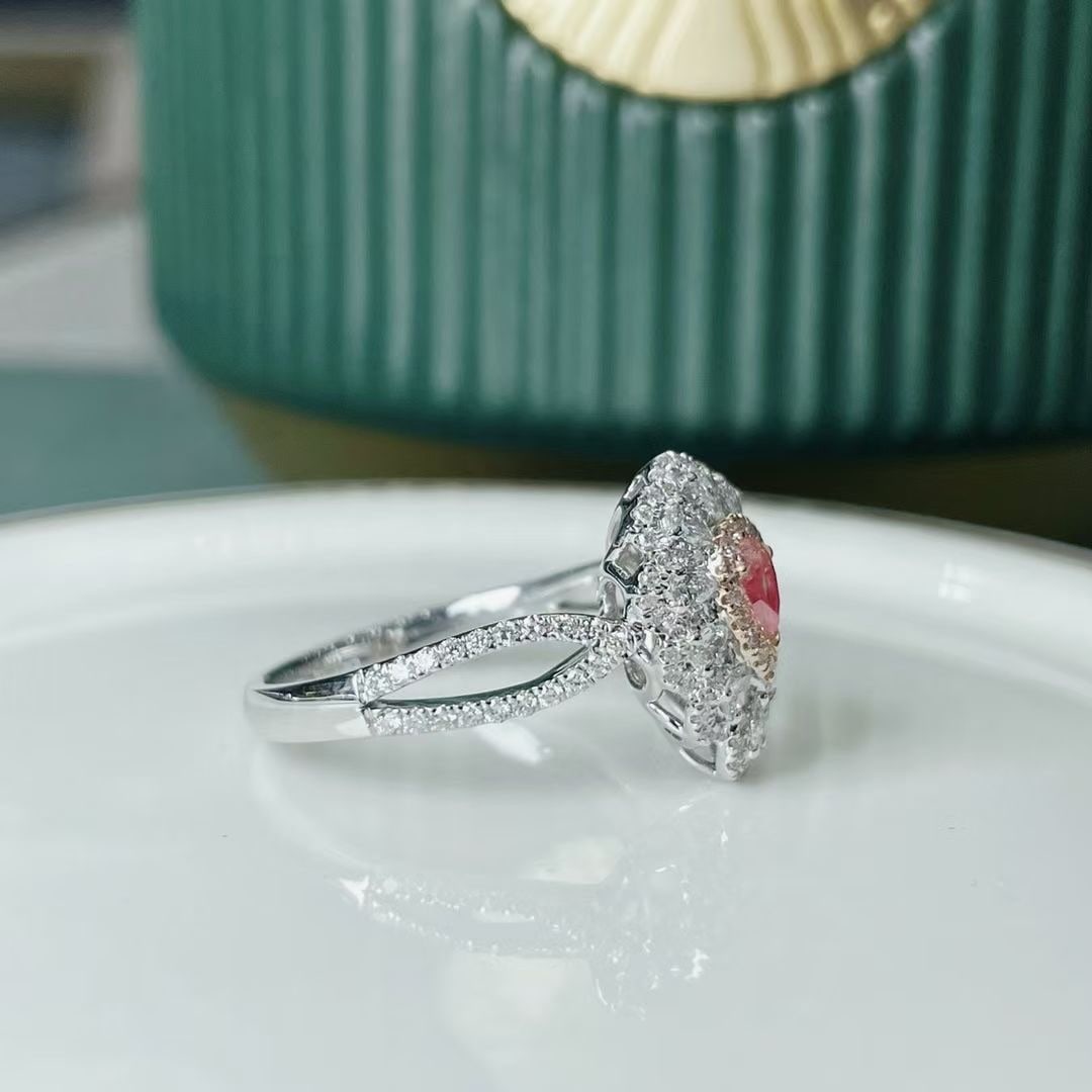 14k Gold 1.01 Ctw Natural Pink Diamond & Diamond Ring - 2