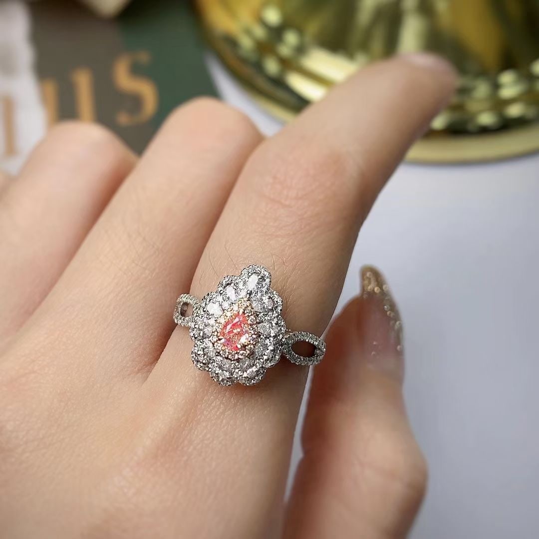 14k Gold 1.01 Ctw Natural Pink Diamond & Diamond Ring - 3