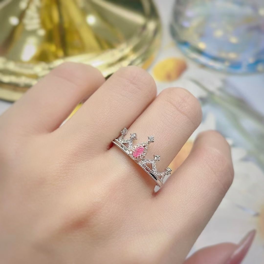 14k Gold 0.24 Ctw Natural Pink Diamond & Diamond Ring - 4