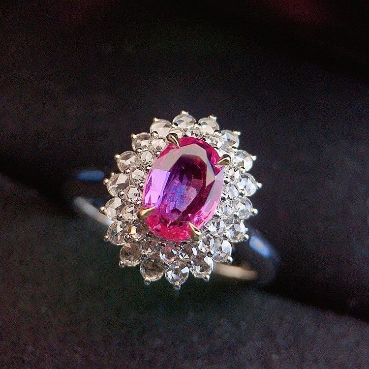 14k Gold 2.32 Ctw Natural Padparadscha Sapphire & Diamond Ring/pendant( Without Chain ) - 2