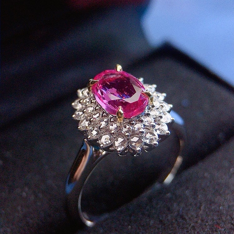 14k Gold 2.32 Ctw Natural Padparadscha Sapphire & Diamond Ring/pendant( Without Chain ) - 3