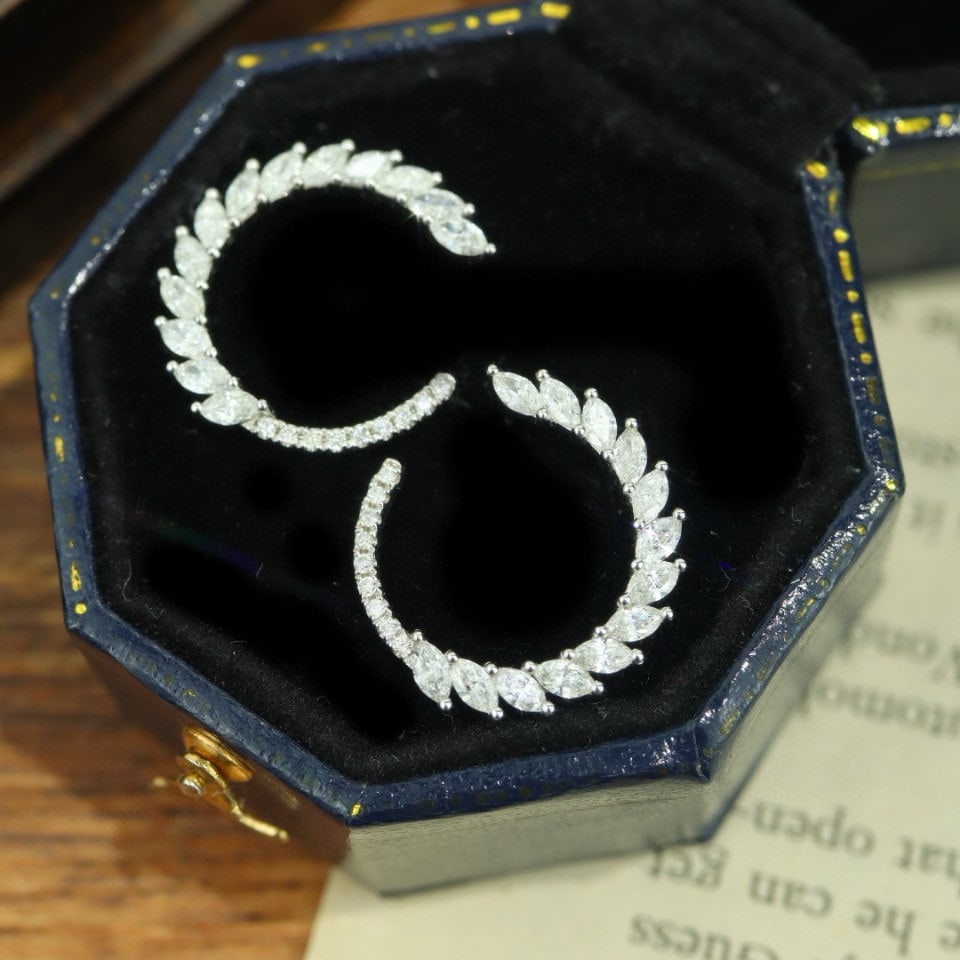 14k Gold 1.18 Ct Natural H Diamond Earrings - 3