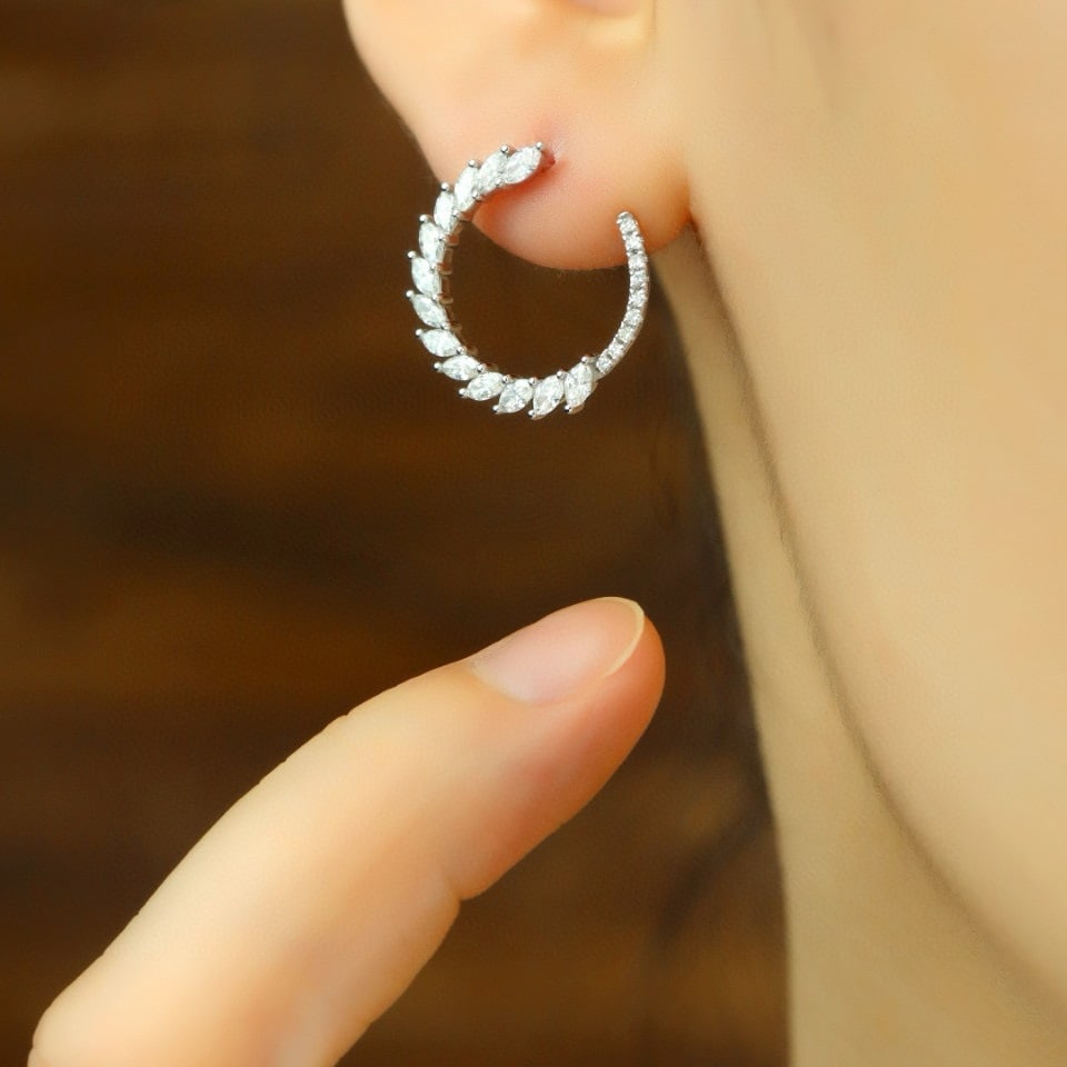 14k Gold 1.18 Ct Natural H Diamond Earrings - 5