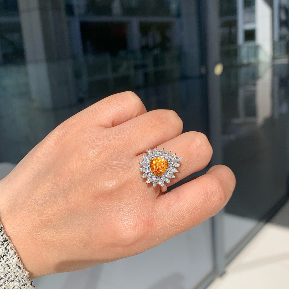 14k Gold 4.03 Ctw Natural Spessartine & Diamond Ring/pendant( Without Chain ) - 3