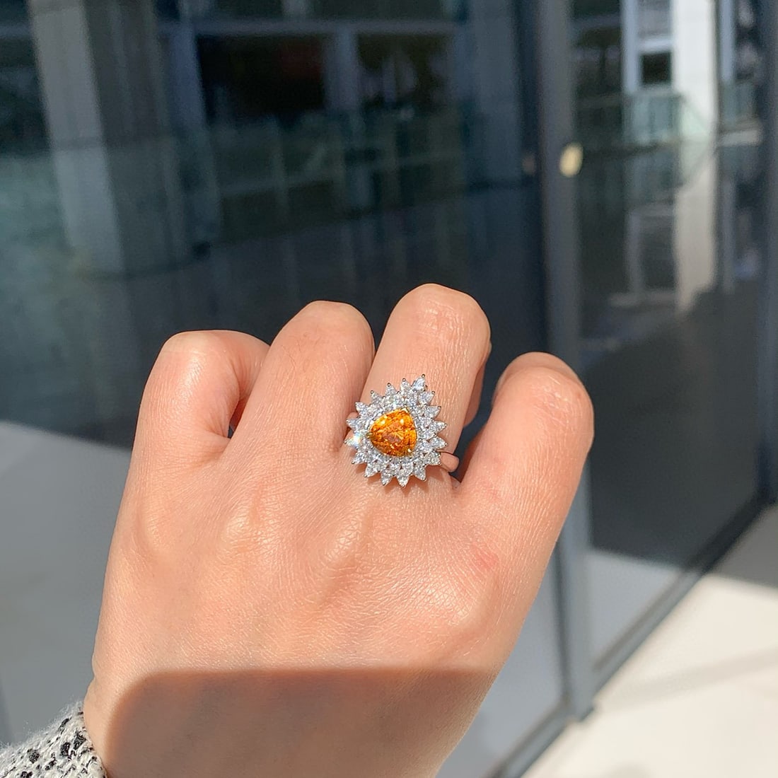 14k Gold 4.03 Ctw Natural Spessartine & Diamond Ring/pendant( Without Chain ) - 4