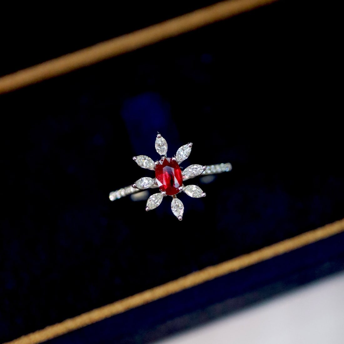 14k Gold 0.64 Ctw Vivid Red Natural Ruby & Diamond Ring - 3
