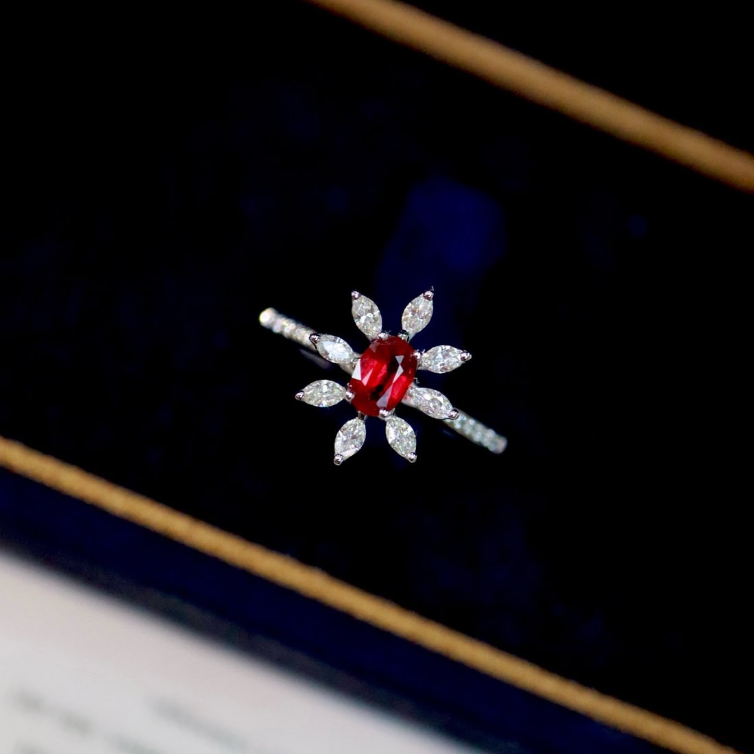 14k Gold 0.64 Ctw Vivid Red Natural Ruby & Diamond Ring - 4