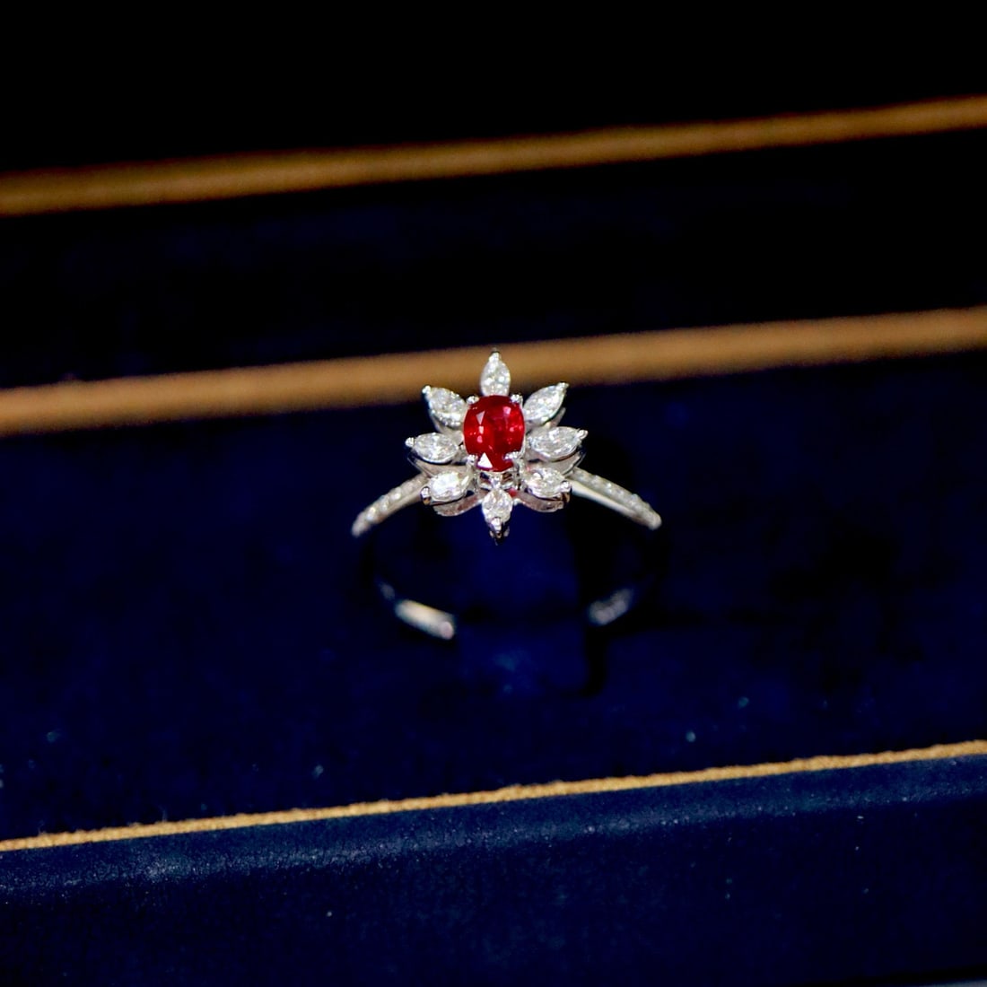 14k Gold 0.64 Ctw Vivid Red Natural Ruby & Diamond Ring - 6