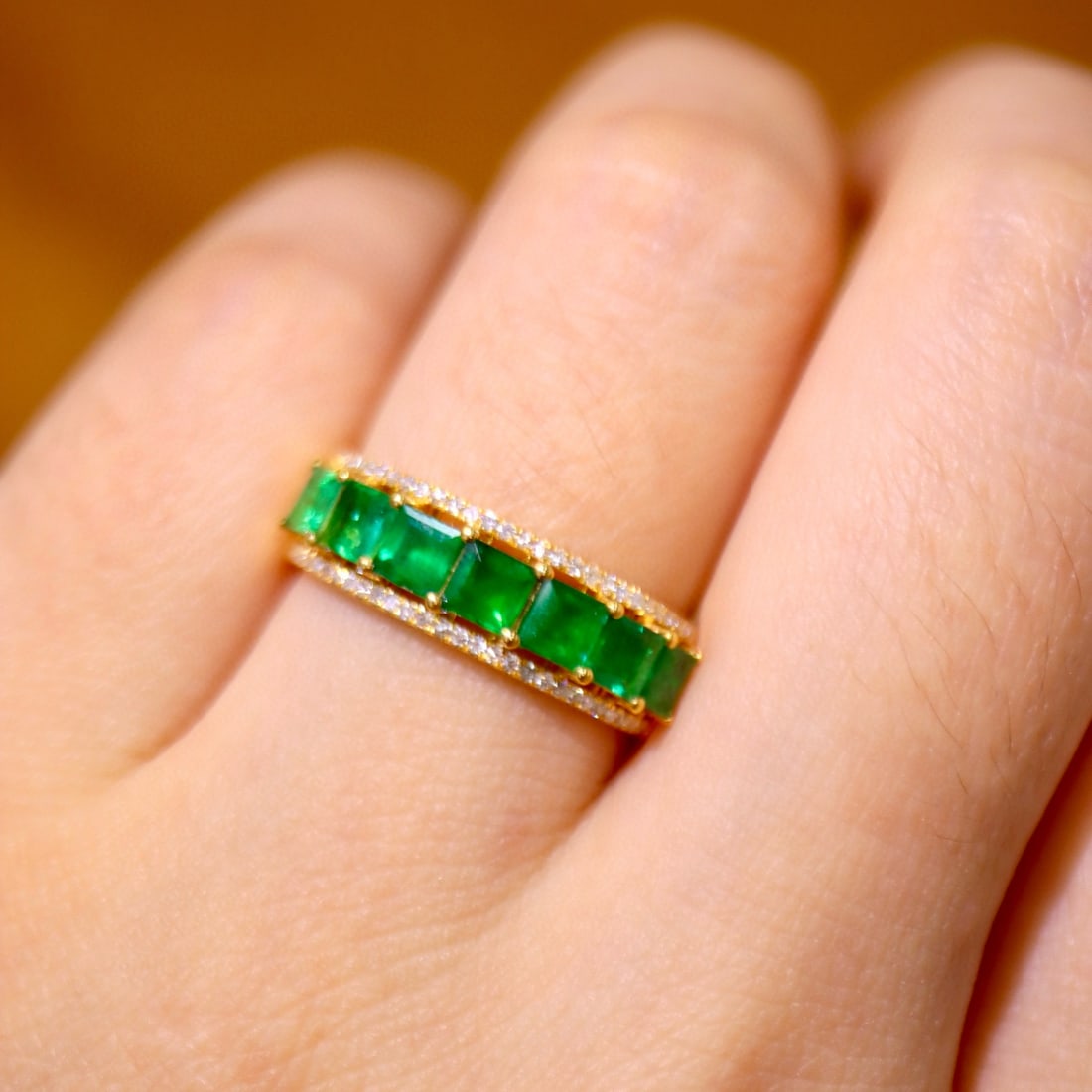 14k Gold 1.63 Ctw Vivid Green Natural Emerald & Diamond Ring - 3