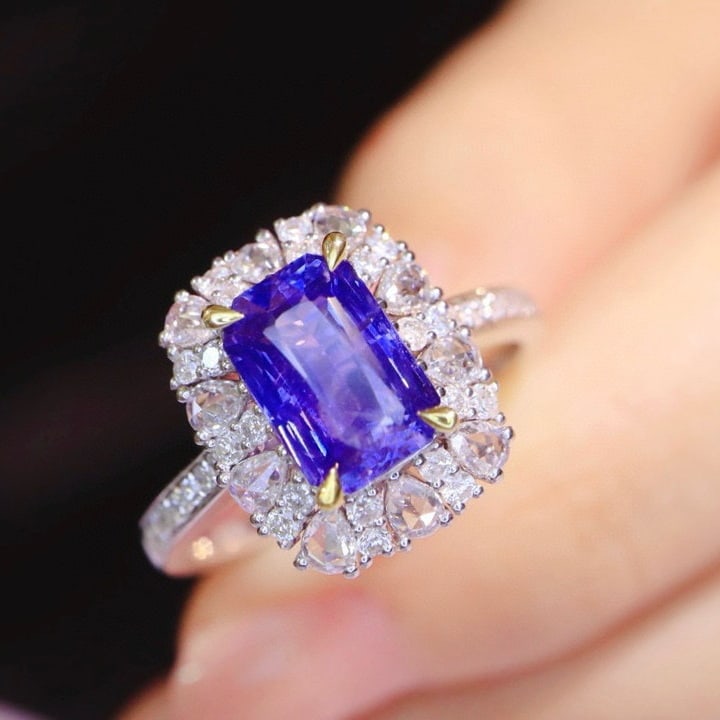 14k Gold 2.53 Ctw Natural Sapphire & Diamond Ring - 3