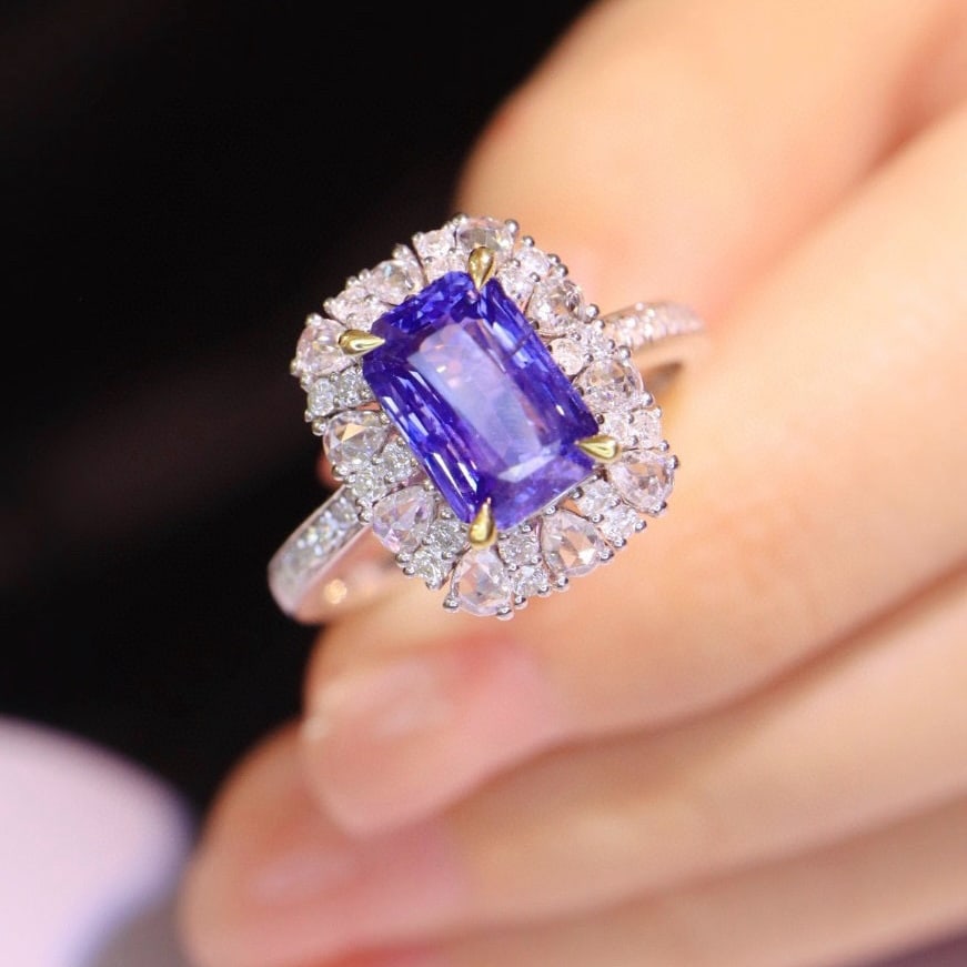 14k Gold 2.53 Ctw Natural Sapphire & Diamond Ring - 4