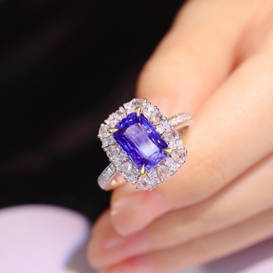 14k Gold 2.53 Ctw Natural Sapphire & Diamond Ring - 5