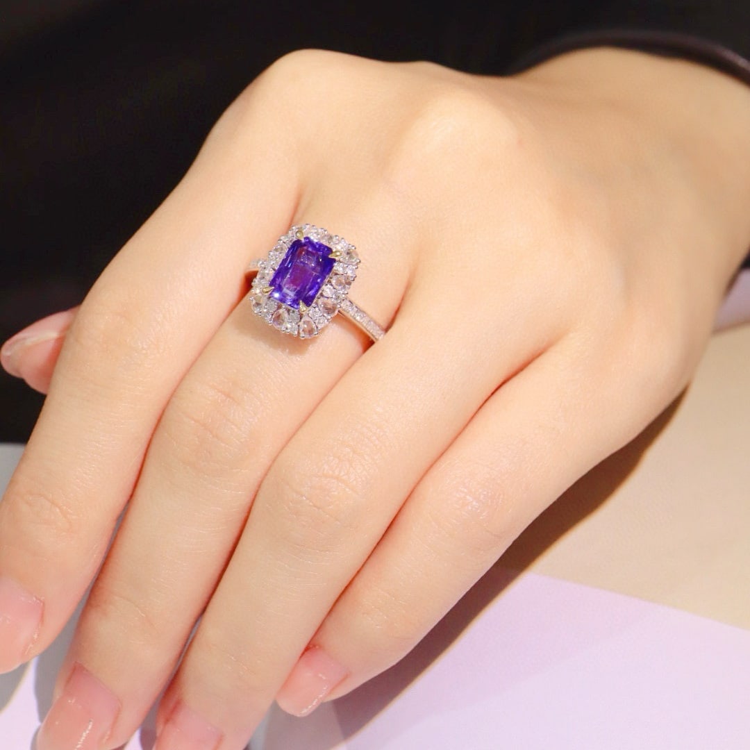 14k Gold 2.53 Ctw Natural Sapphire & Diamond Ring - 7