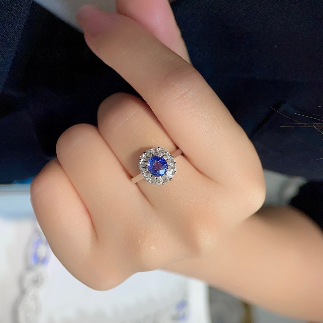 14k Gold 2.44 Ctw Natural Sapphire & Sapphire Ring - 2