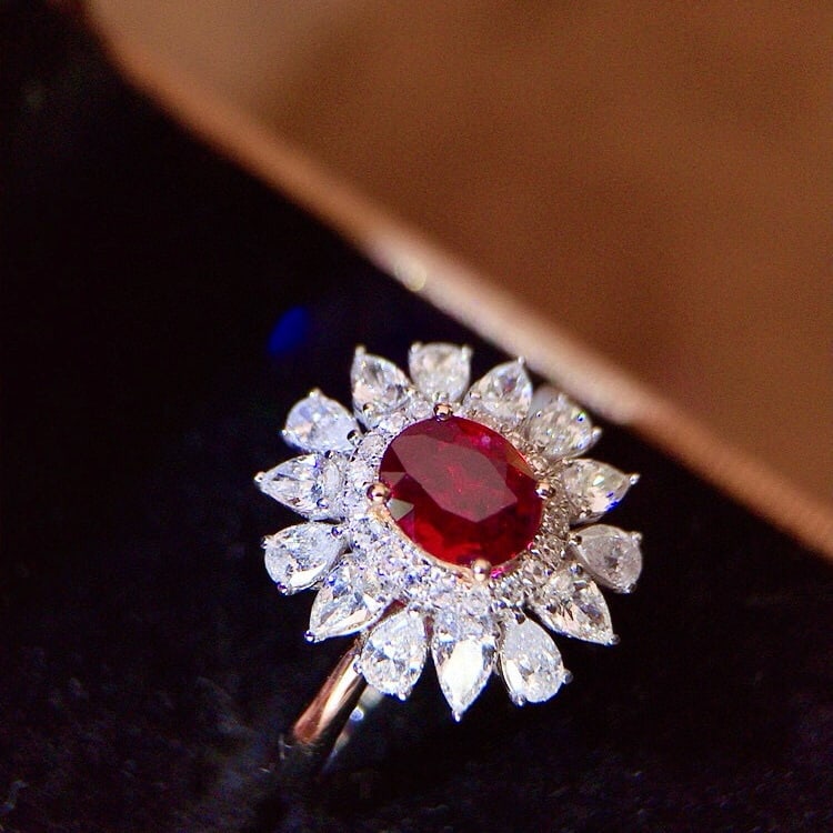 14k Gold 1.34 Ctw Natural Ruby & Diamond Ring - 2