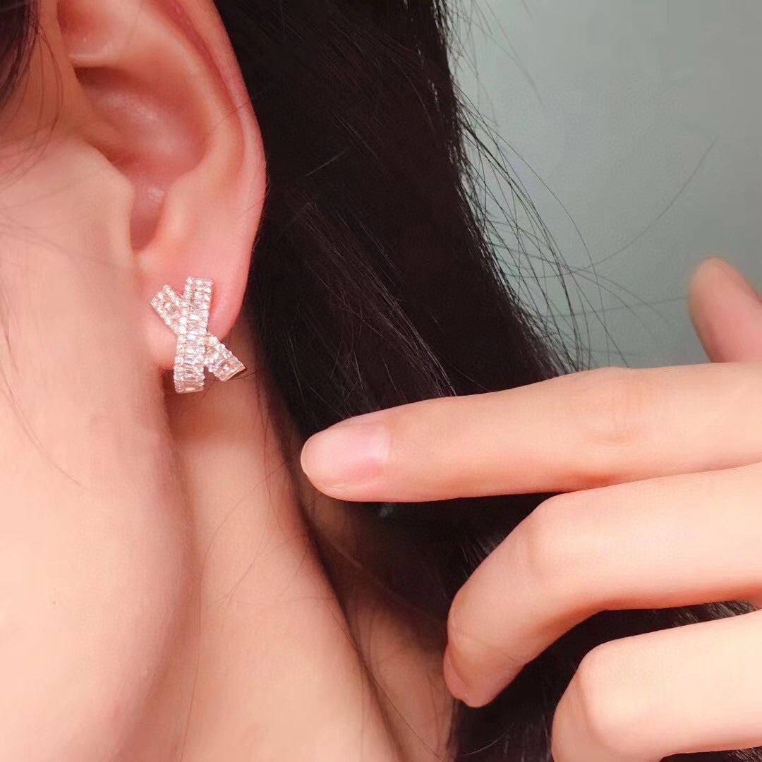 14k Gold 0.80 Ct Natural H Diamond Earrings - 3