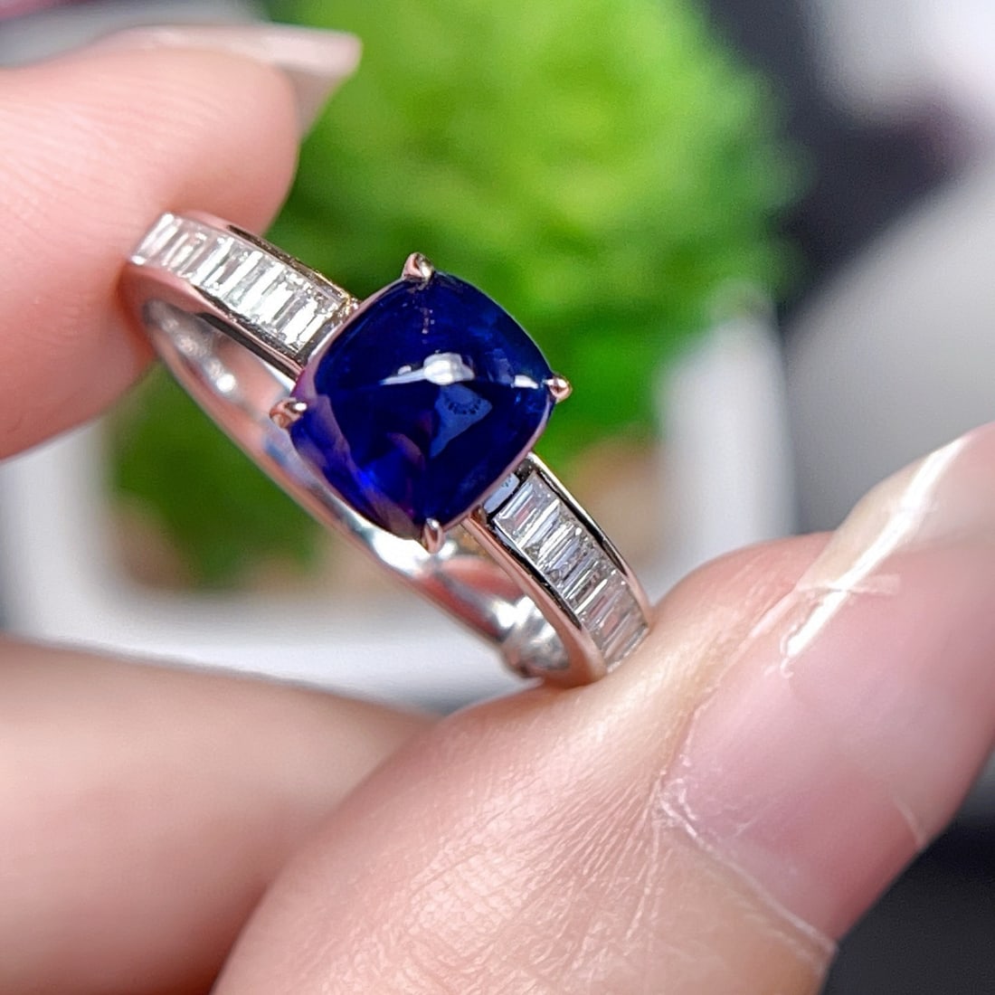 14k Gold 2.55 Ctw Natural Sapphire & Diamond Ring - 2