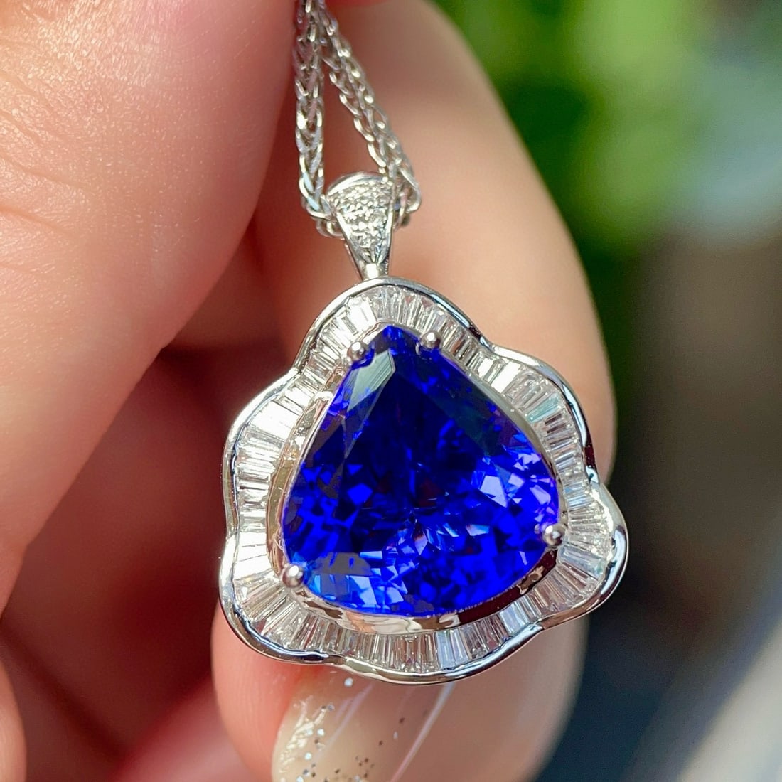 14k Gold 12.3 Ct Natural Tanzanite & Diamond Ring/pendant( Without Chain ) - 5