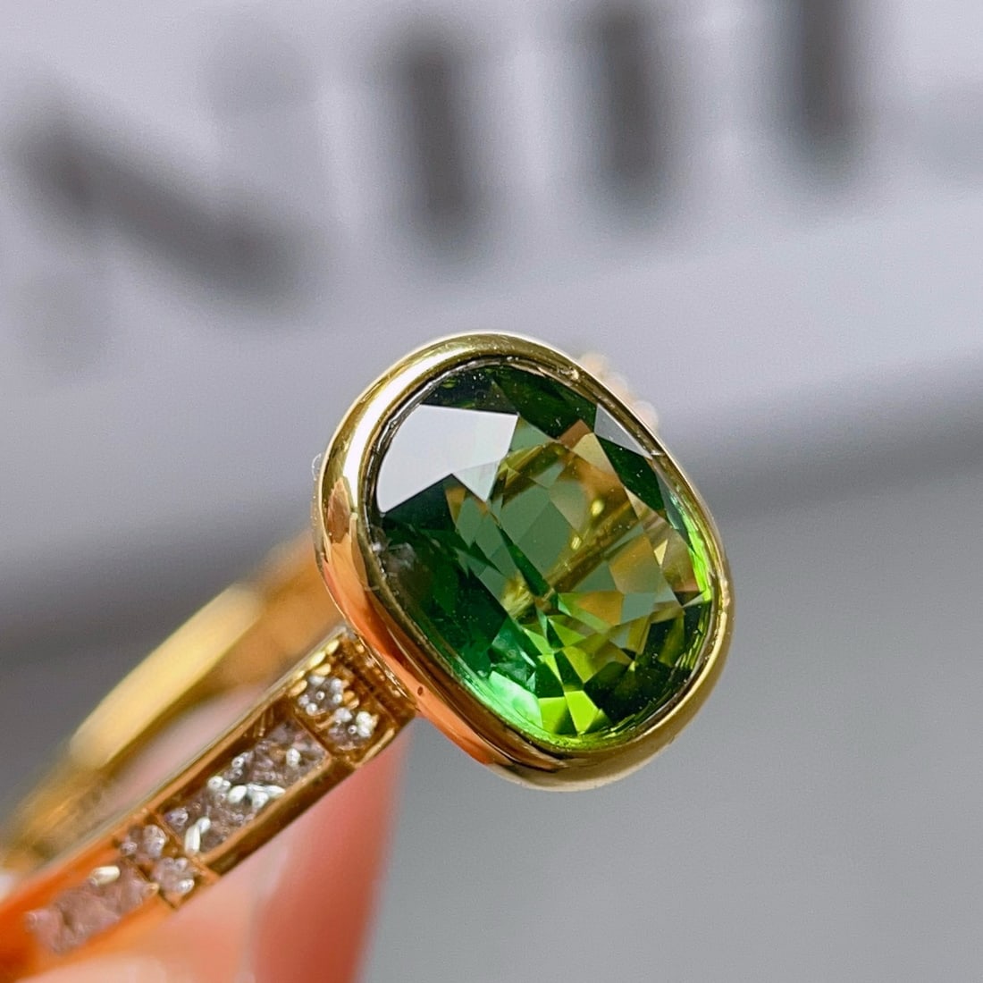 14k Gold 2.10 Ctw Natural Tourmaline & Diamond Ring - 2
