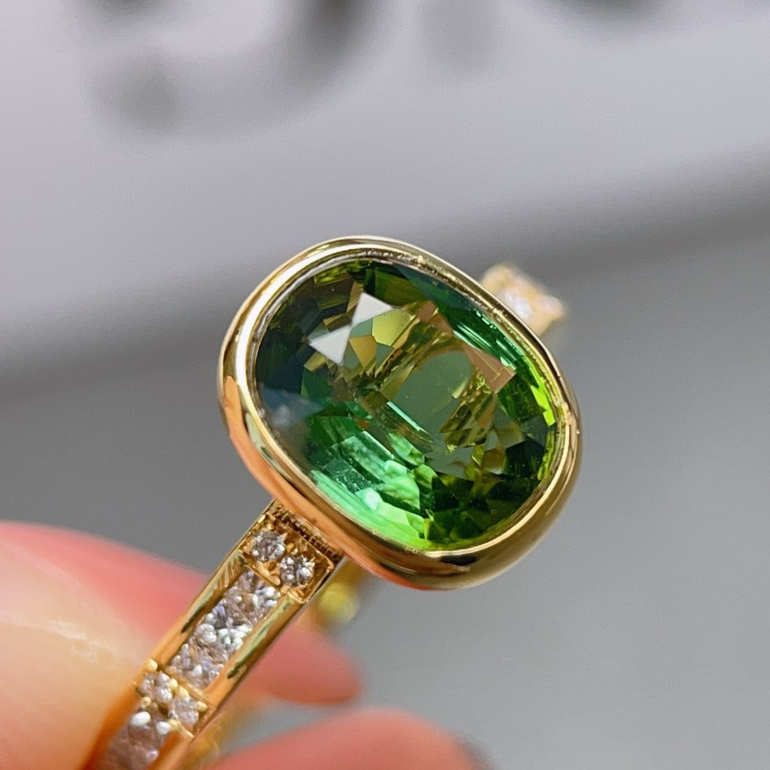 14k Gold 2.10 Ctw Natural Tourmaline & Diamond Ring - 3