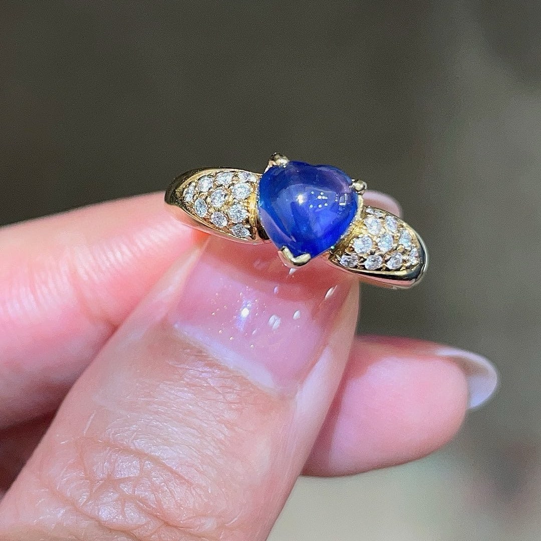 14k Gold 2.07 Ctw Natural Sapphire & Diamond Ring - 3