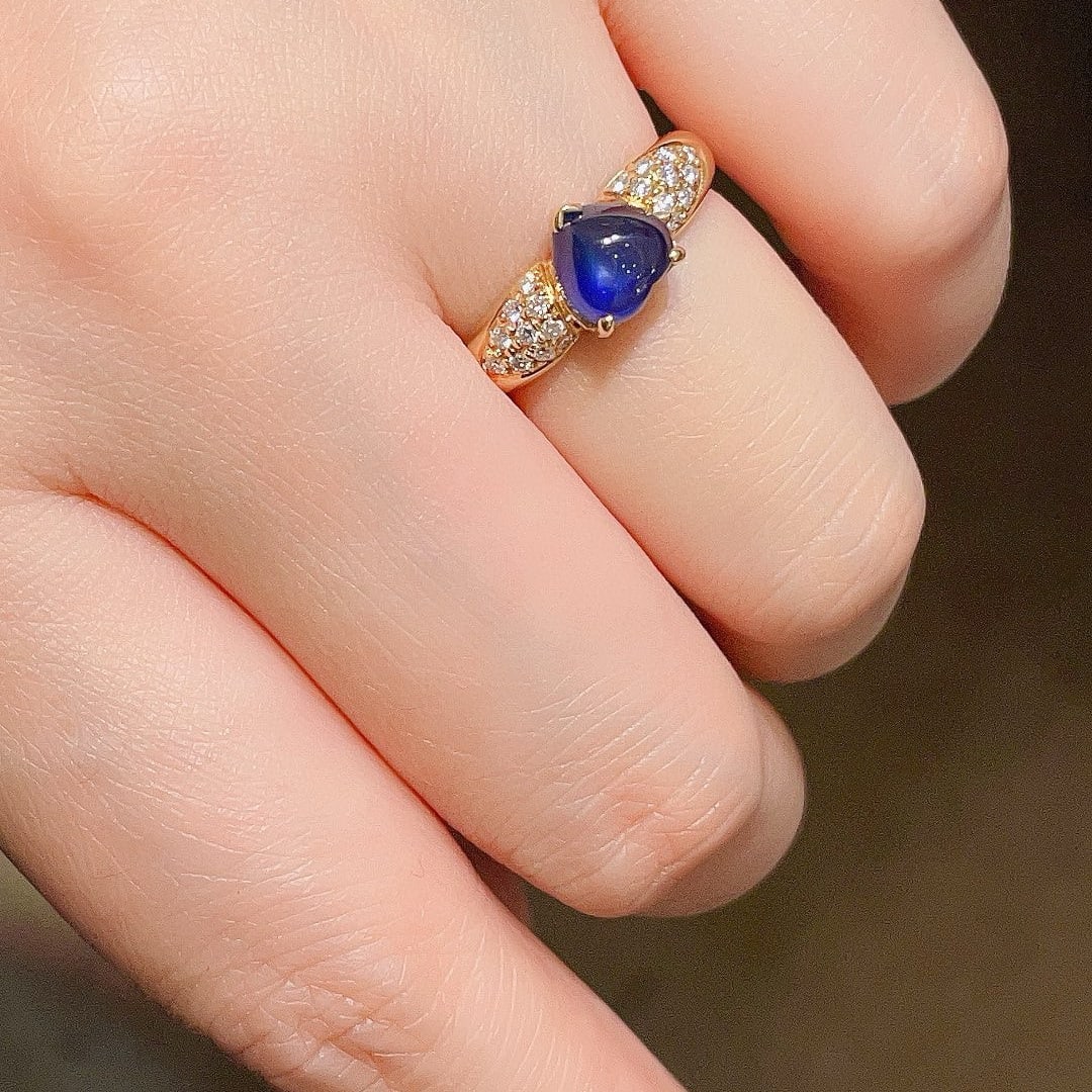 14k Gold 2.07 Ctw Natural Sapphire & Diamond Ring - 4