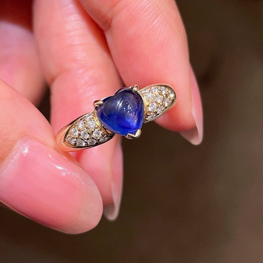 14k Gold 2.07 Ctw Natural Sapphire & Diamond Ring - 5