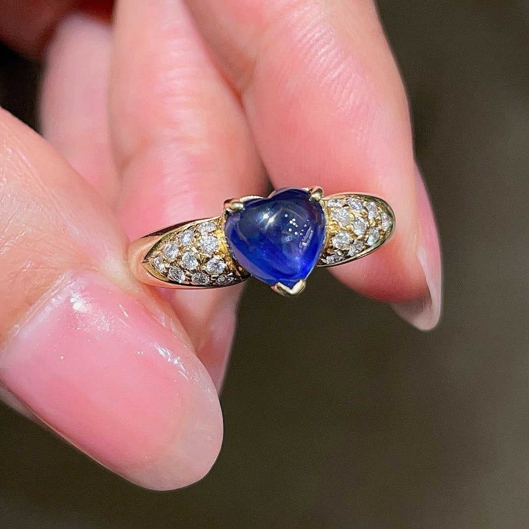 14k Gold 2.07 Ctw Natural Sapphire & Diamond Ring - 6