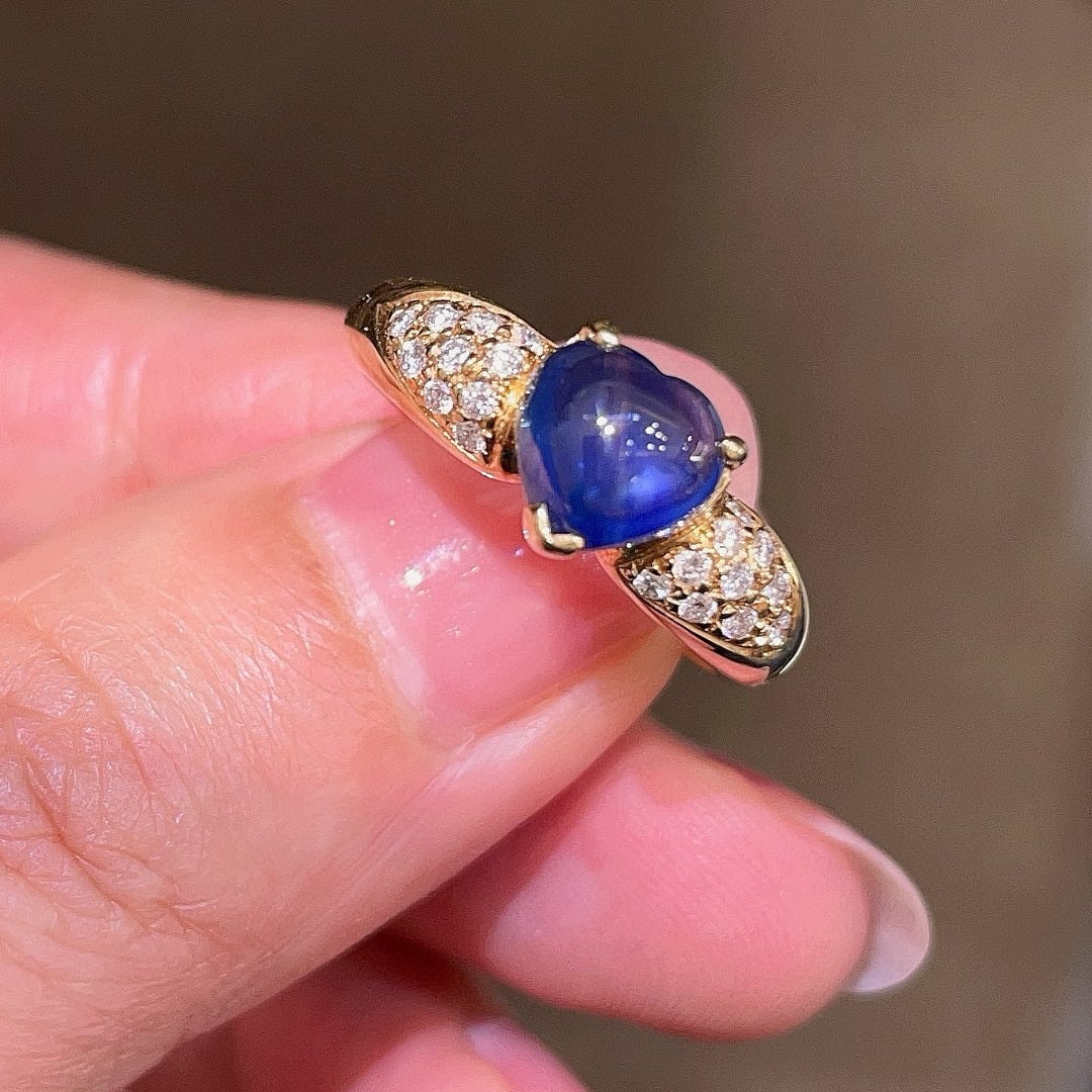 14k Gold 2.07 Ctw Natural Sapphire & Diamond Ring - 7