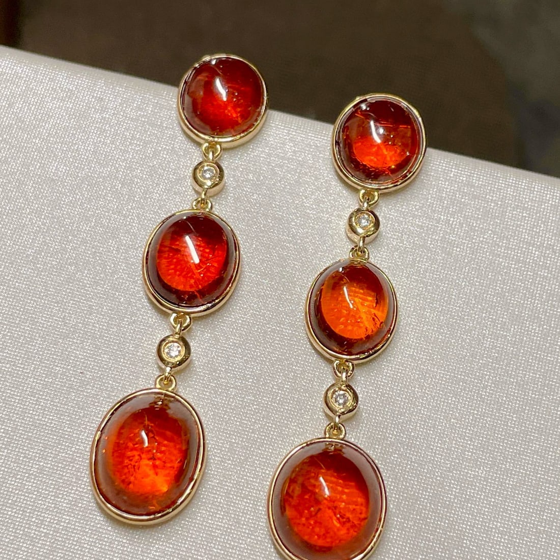14k Gold 20.5 Ct Natural Spessartine Earrings - 2
