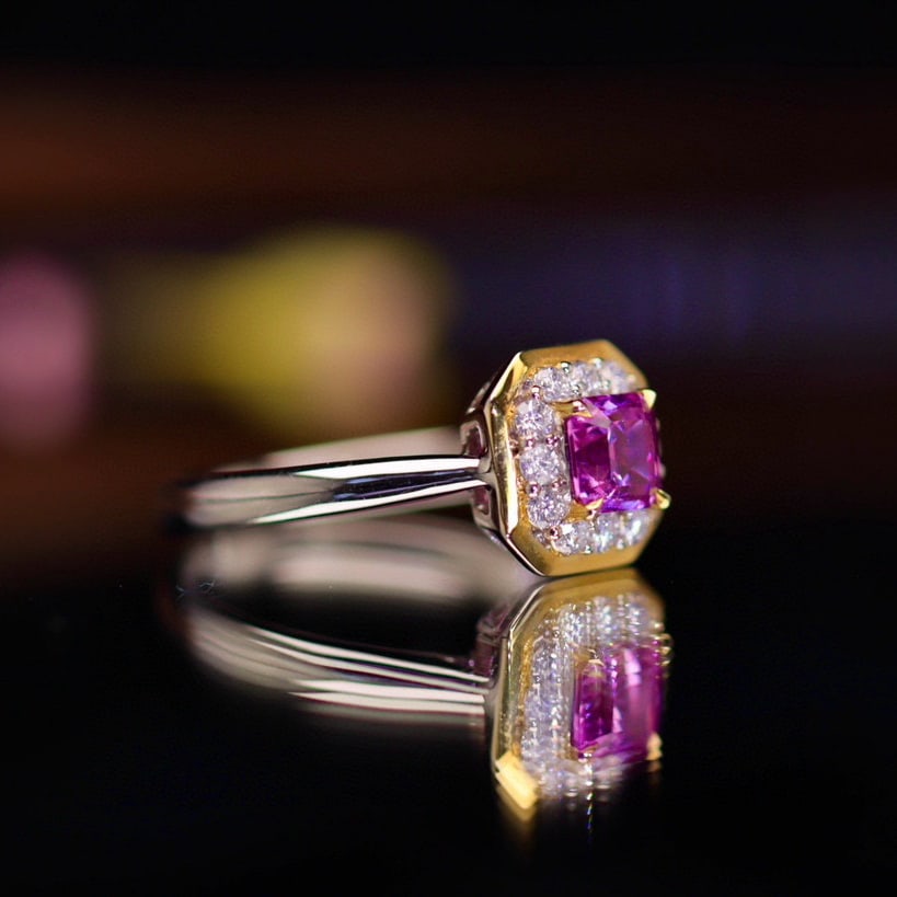 14k Gold 1.16 Ctw Natural Sapphire & Diamond Ring - 4