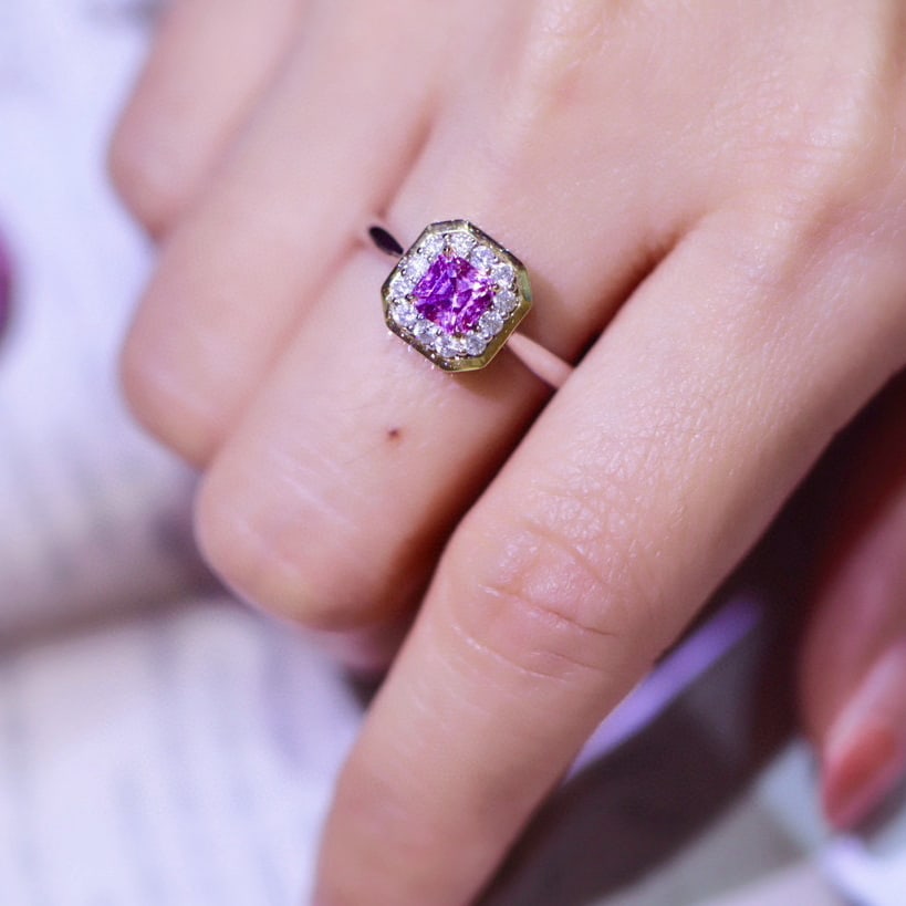 14k Gold 1.16 Ctw Natural Sapphire & Diamond Ring - 7