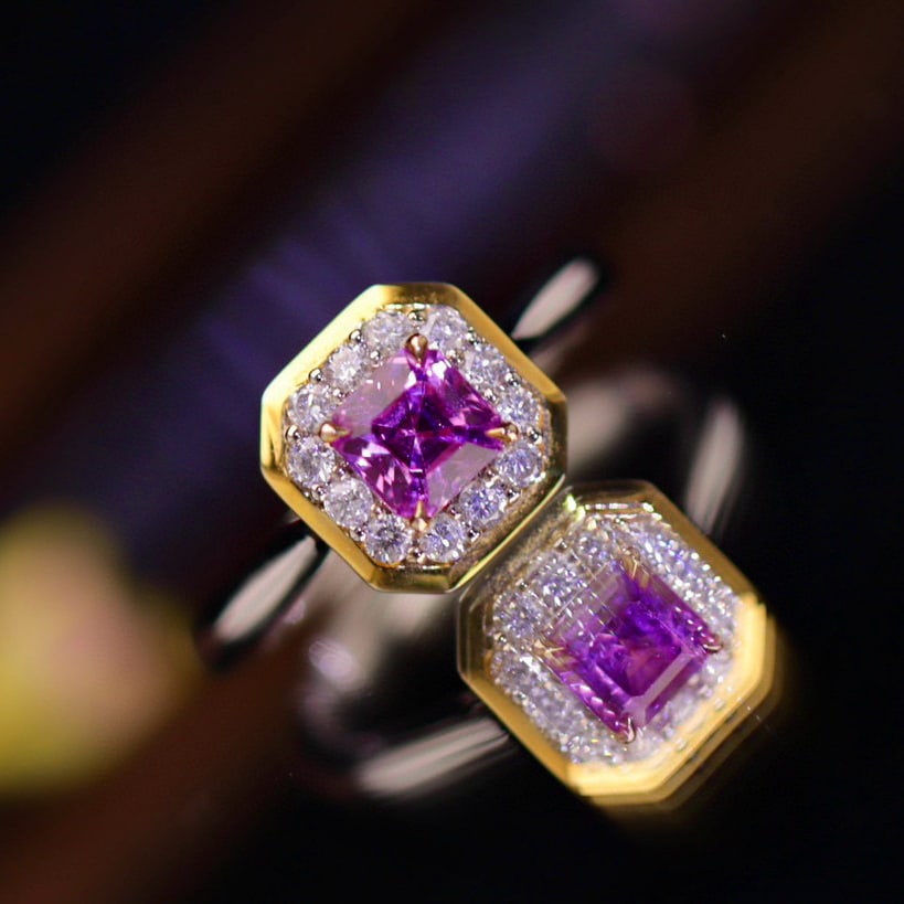 14k Gold 1.16 Ctw Natural Sapphire & Diamond Ring - 8