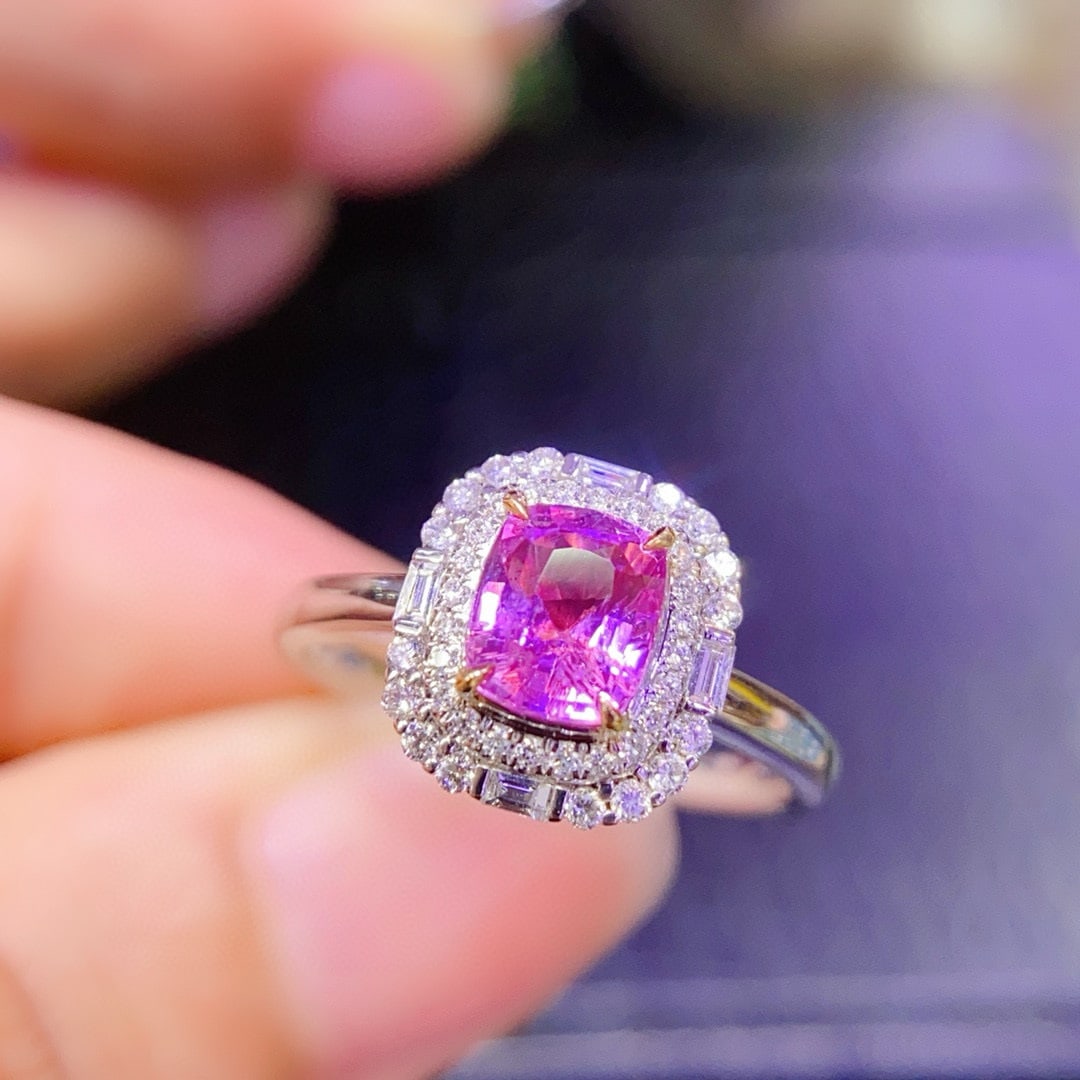 14k Gold 1.42 Ctw Natural Sapphire & Diamond Ring - 2