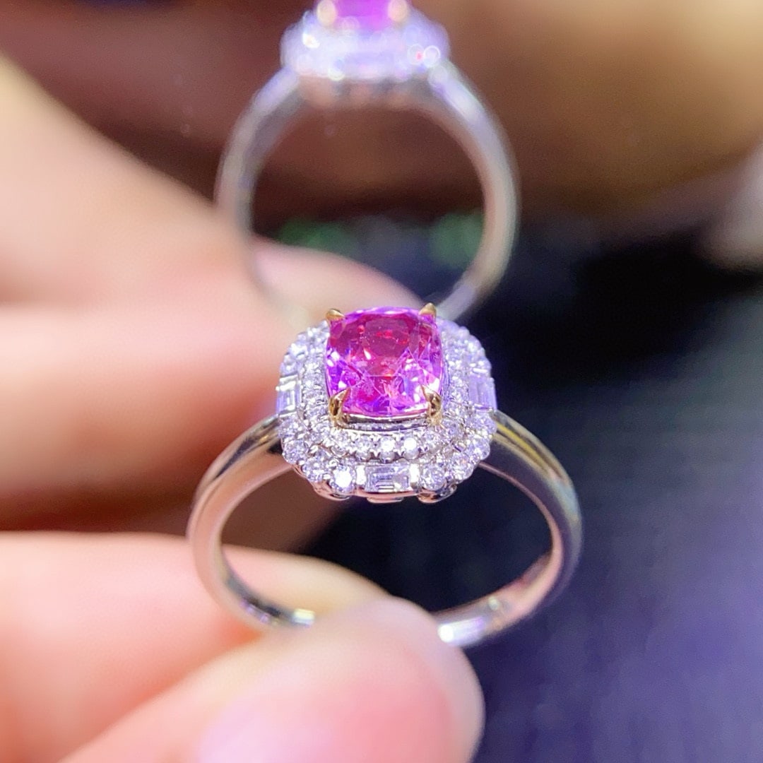 14k Gold 1.42 Ctw Natural Sapphire & Diamond Ring - 4